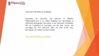 Chocolate Gift Delivery in Manila  Filipinasgifts.com