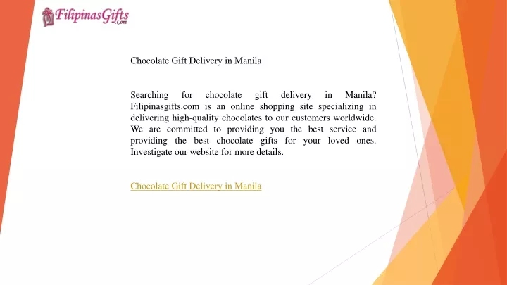 chocolate gift delivery in manila searching