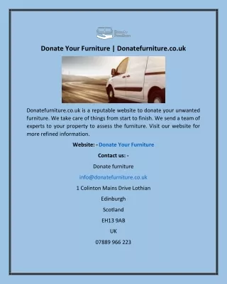 Donate Your Furniture | Donatefurniture.co.uk