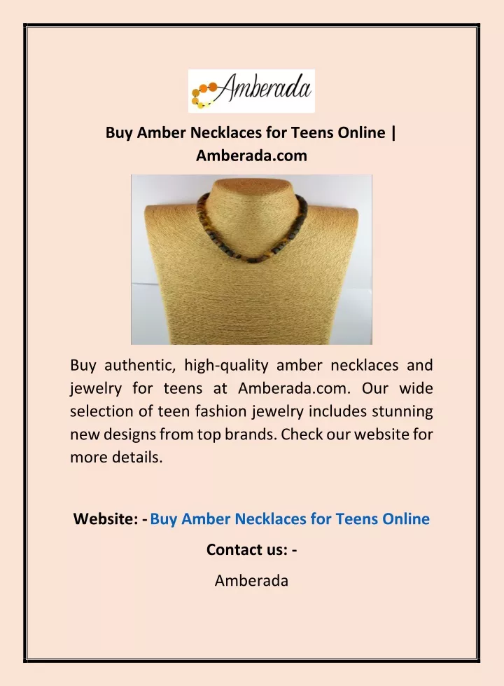 buy amber necklaces for teens online amberada com