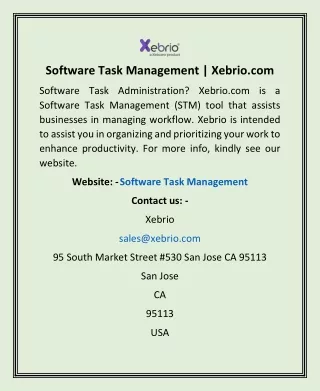software task management xebrio com