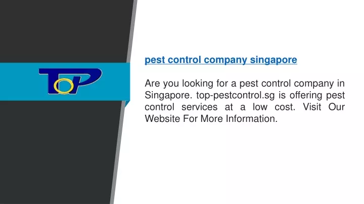 pest control company singapore are you looking