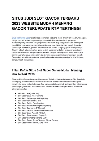 situs judi slot gacor terbaru 2023 website mudah