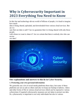 why is cybersecurity important in 2023 everything