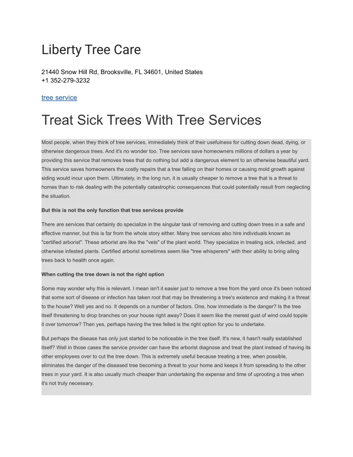 liberty tree care