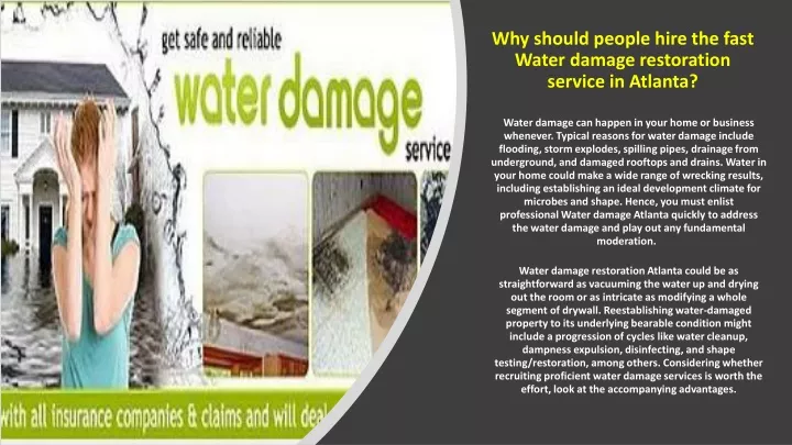 why should people hire the fast water damage restoration service in atlanta