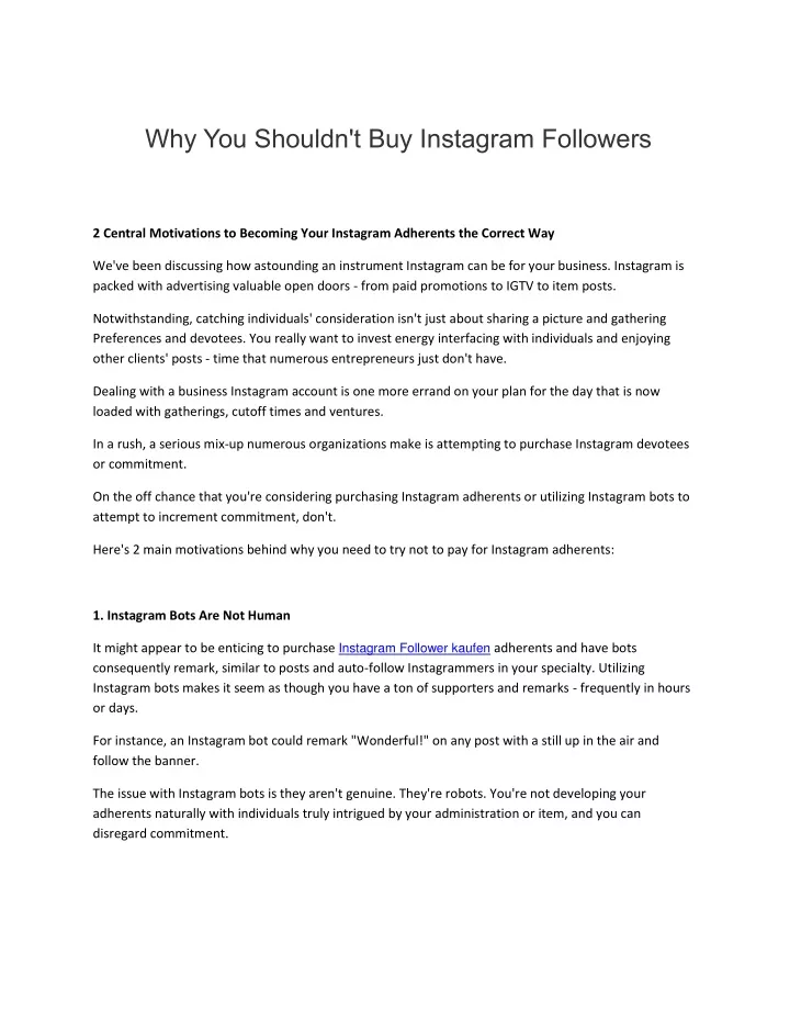 why you shouldn t buy instagram followers