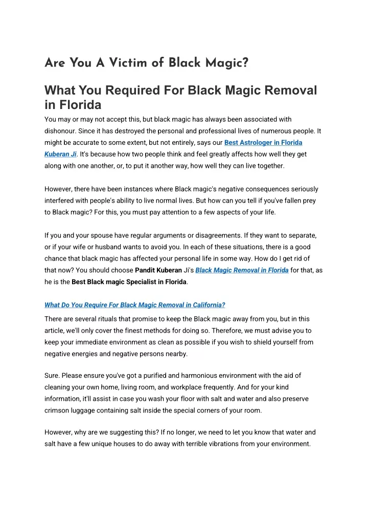 are you a victim of black magic what you required