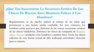 ¿Qué Tan Suavemente La Secuencia Erótica De Las Chicas De Buenos Aires