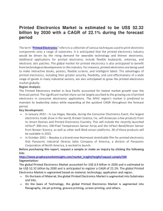 printed electronics market is estimated
