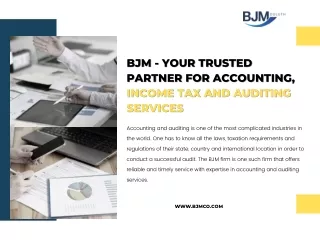 BJM - Your Trusted Partner For Accounting, Income Tax And Auditing Services