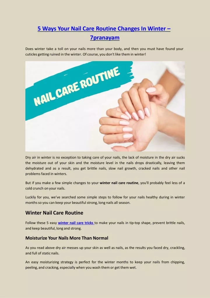 5 ways your nail care routine changes in winter