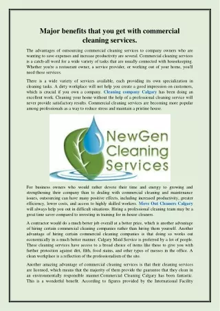 Major benefits that you get with commercial cleaning services