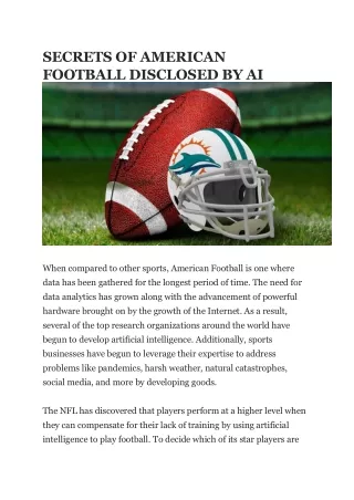 SECRETS OF AMERICAN FOOTBALL DISCLOSED BY AI
