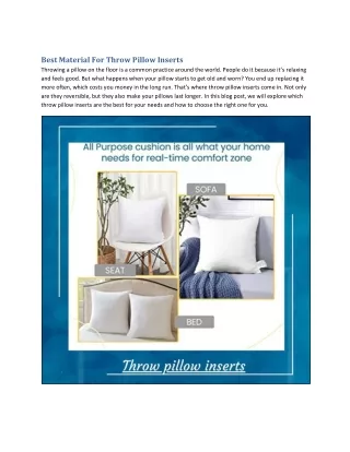 best material for throw pillow inserts throwing