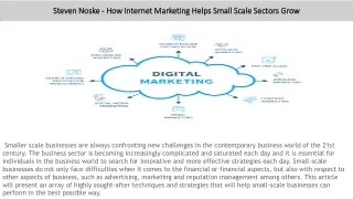 Steven Noske - How Internet Marketing Helps Small Scale Sectors Grow