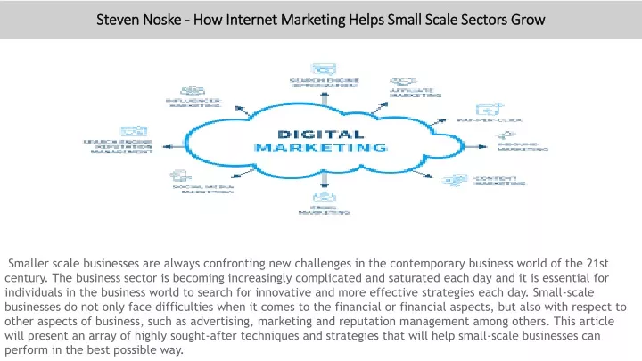 steven noske how internet marketing helps small scale sectors grow