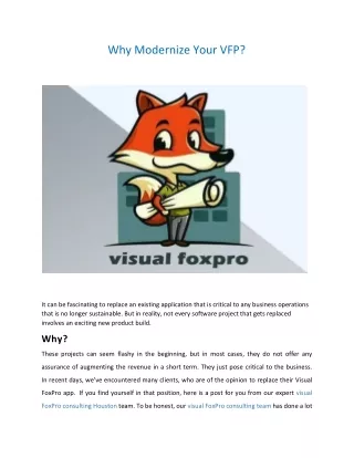 why modernize your vfp