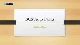 bcs auto paints