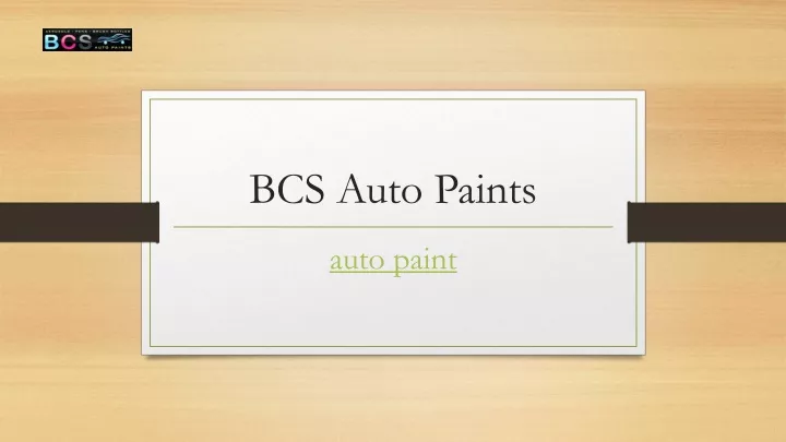 bcs auto paints