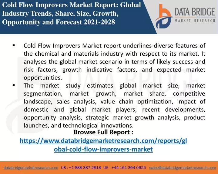 cold flow improvers market report global industry