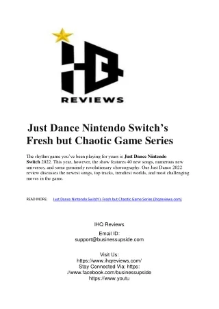 Just Dance Nintendo Switch’s Fresh but Chaotic Game Series (1)