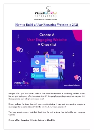 how to build a user engaging website in 2021