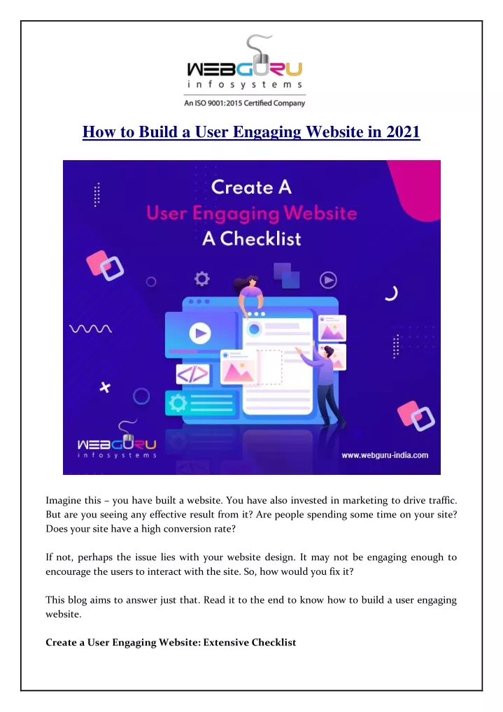 how to build a user engaging website in 2021