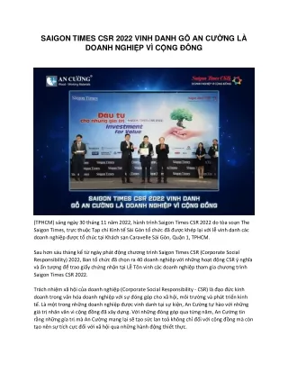 saigon times csr 2022 vinh danh g an c ng l doanh