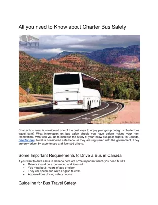 all you need to know about charter bus safety