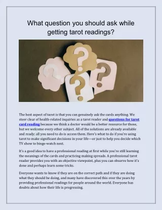 What question you should ask while getting tarot readings