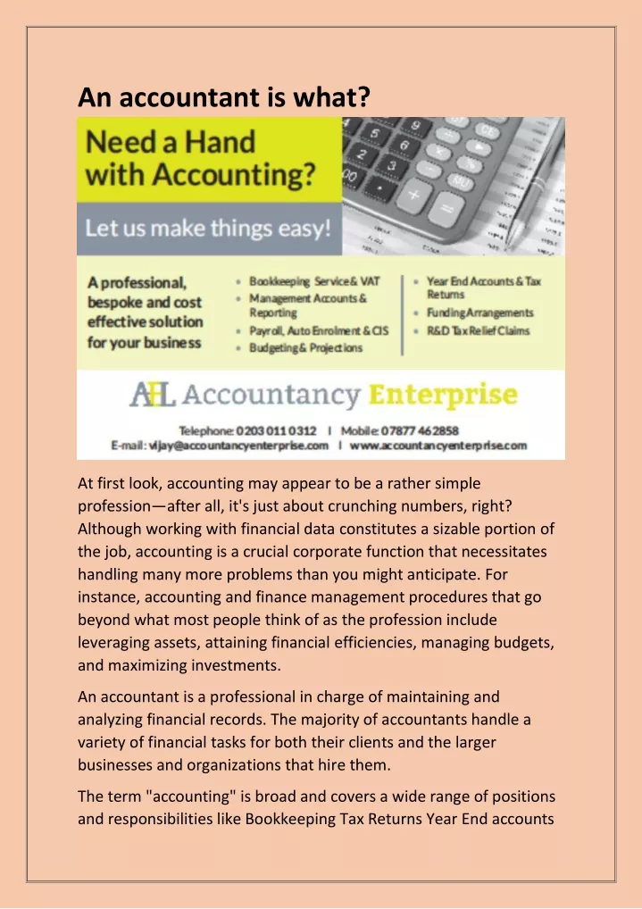 an accountant is what