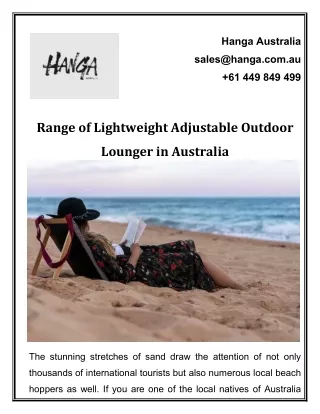 Range of Lightweight Adjustable Outdoor Lounger in Australia