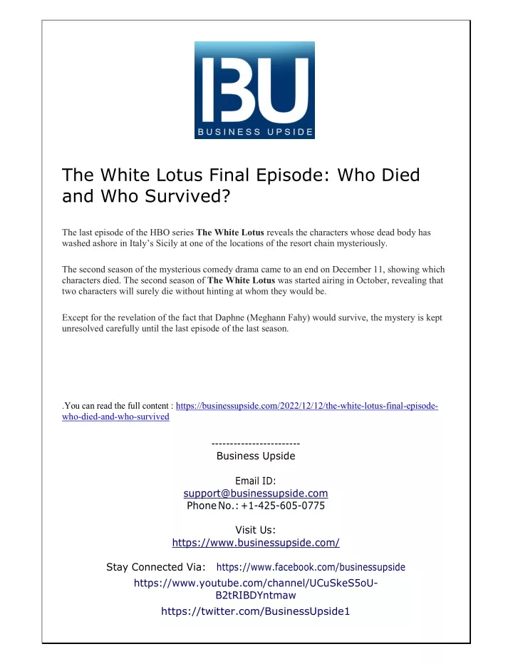 the white lotus final episode who died