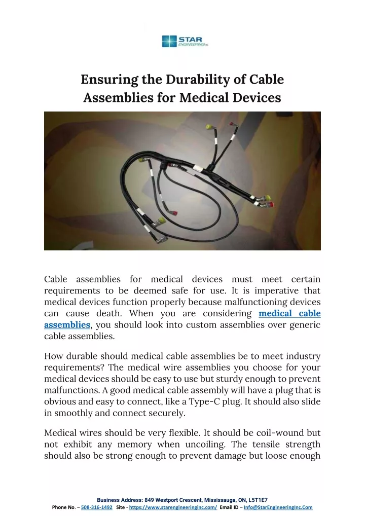 ensuring the durability of cable assemblies