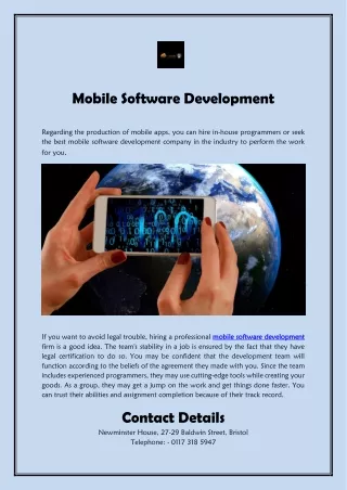Mobile Software Development