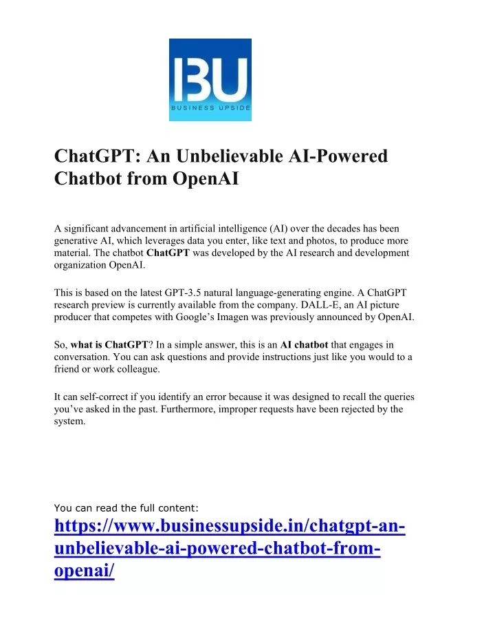 chatgpt an unbelievable ai powered chatbot from