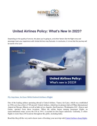 United Airlines Policy What's New In 2023