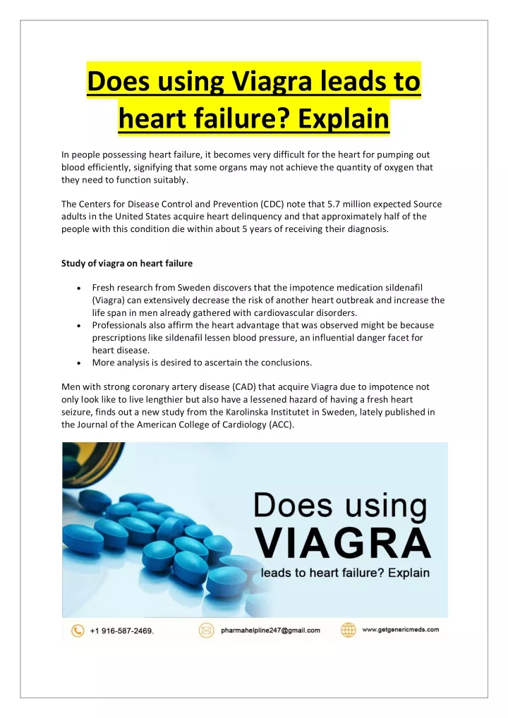 does using viagra leads to heart failure explain