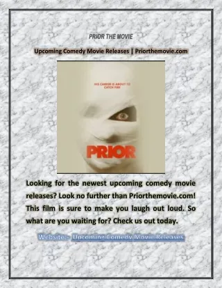 Upcoming Comedy Movie Releases | Priorthemovie.com