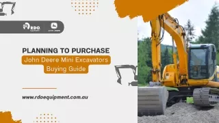 Planning to Purchase a John Deere Mini Excavators Buying Guide