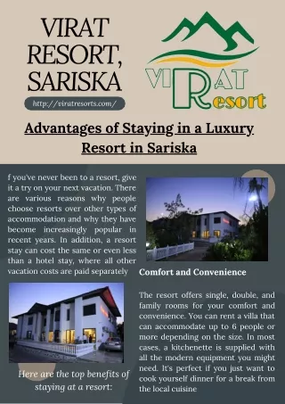 Experience Comfort at the Luxury Resort in Sariska