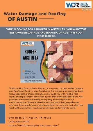 WHEN LOOKING FOR A ROOFER IN AUSTIN TX YOU WANT THE BEST!