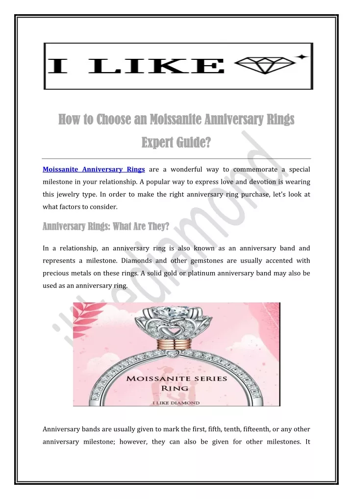 how to choose an moissanite anniversary rings
