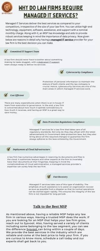why do law firms require managed it services