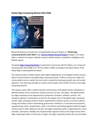 global edge computing market 2022 2028