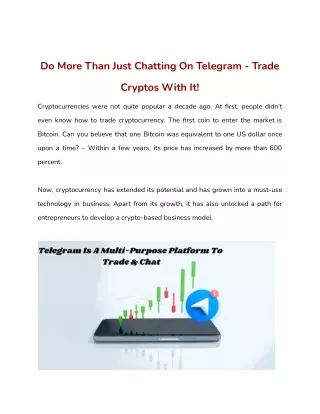 do more than just chatting on telegram trade