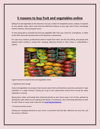 5 reasons to buy fruit and vegetables online