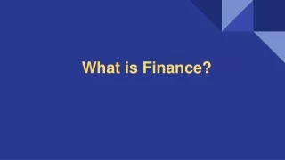 What is Finance?