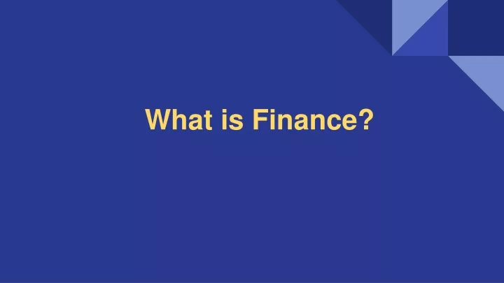 what is finance